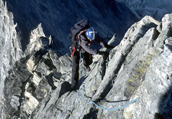 Alpine rock climbing